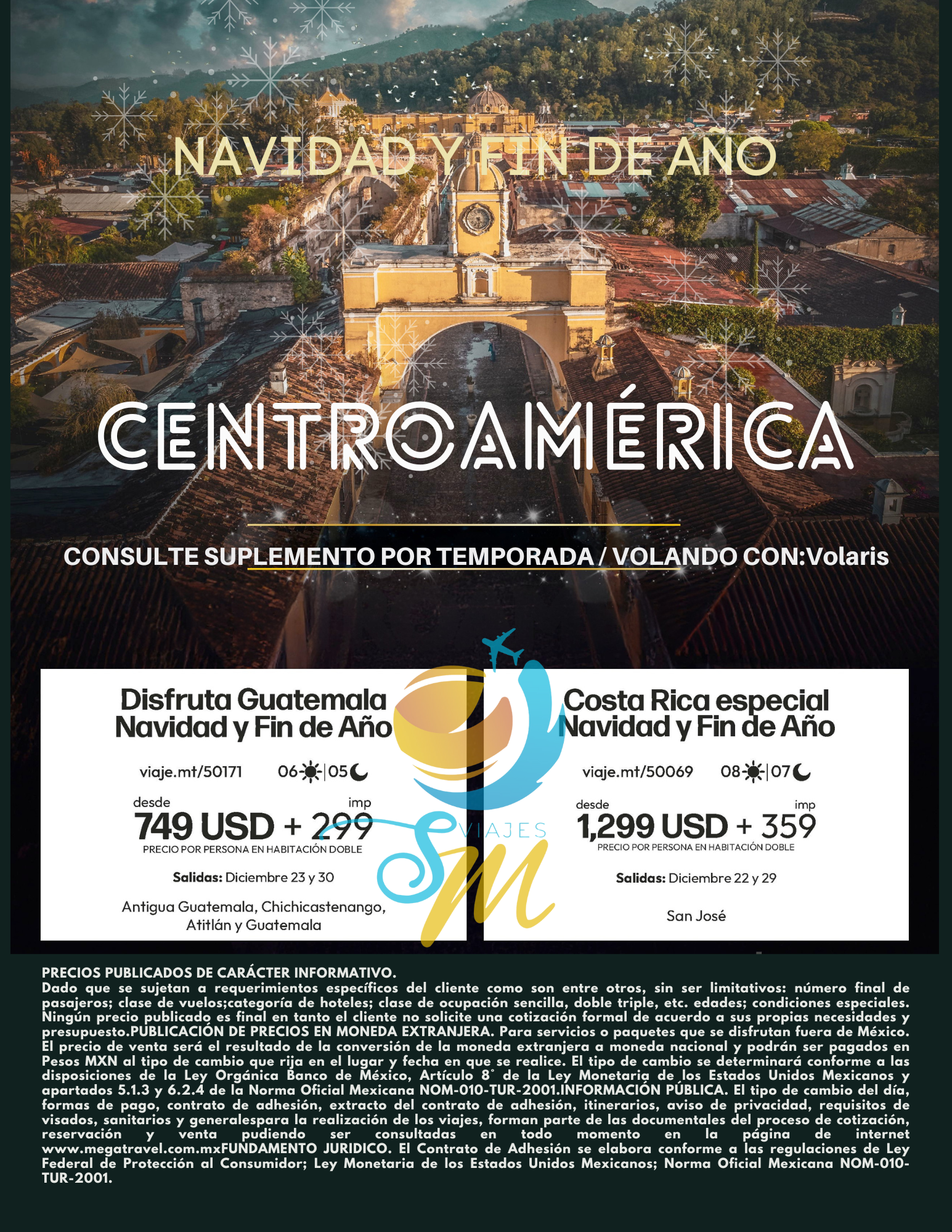 Póster Guatemala y Costa Rica Navidad